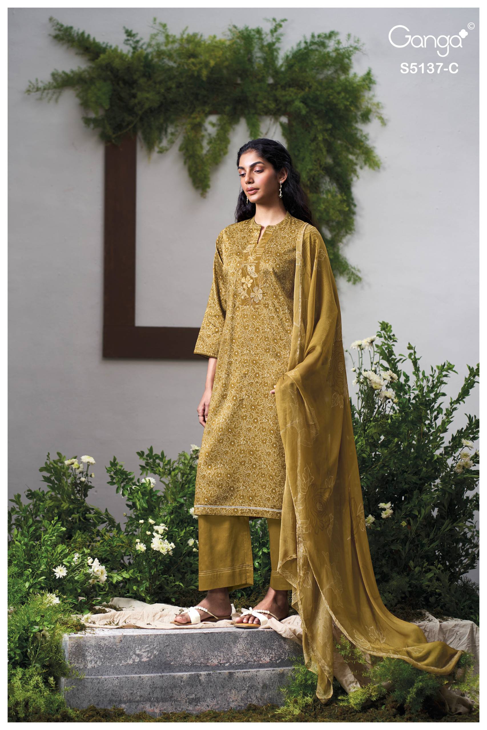 SURVEEN 5137 Series BY GANGAFASHION Stylish Beautiful Colourful COTTON SATIN Dresses At Wholesale Price